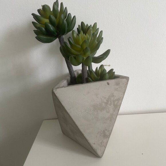 Faux Succulent Plant in Geometric Pot - Picture 1 of 4